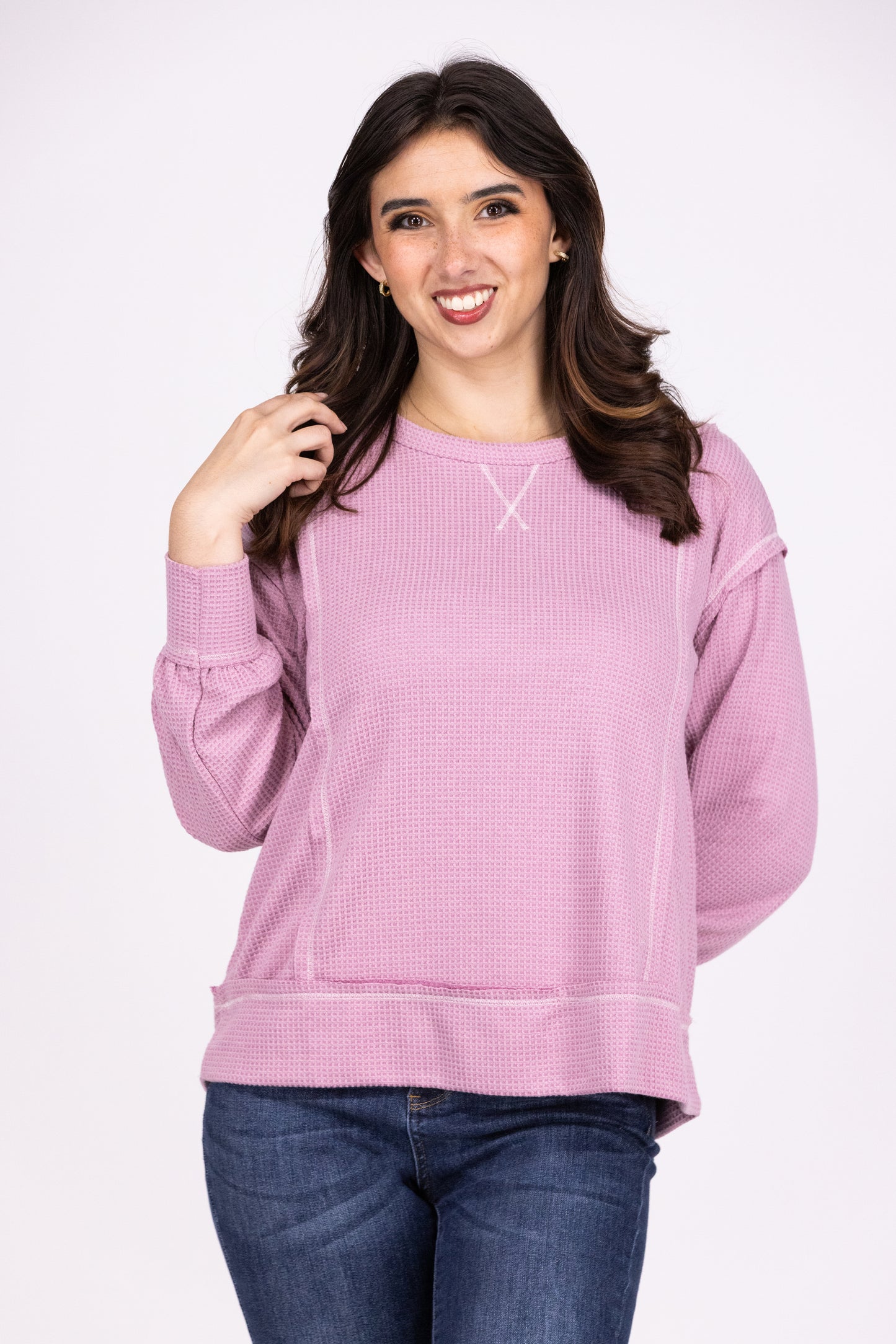 Boardwalk Waffle Long Sleeve Top