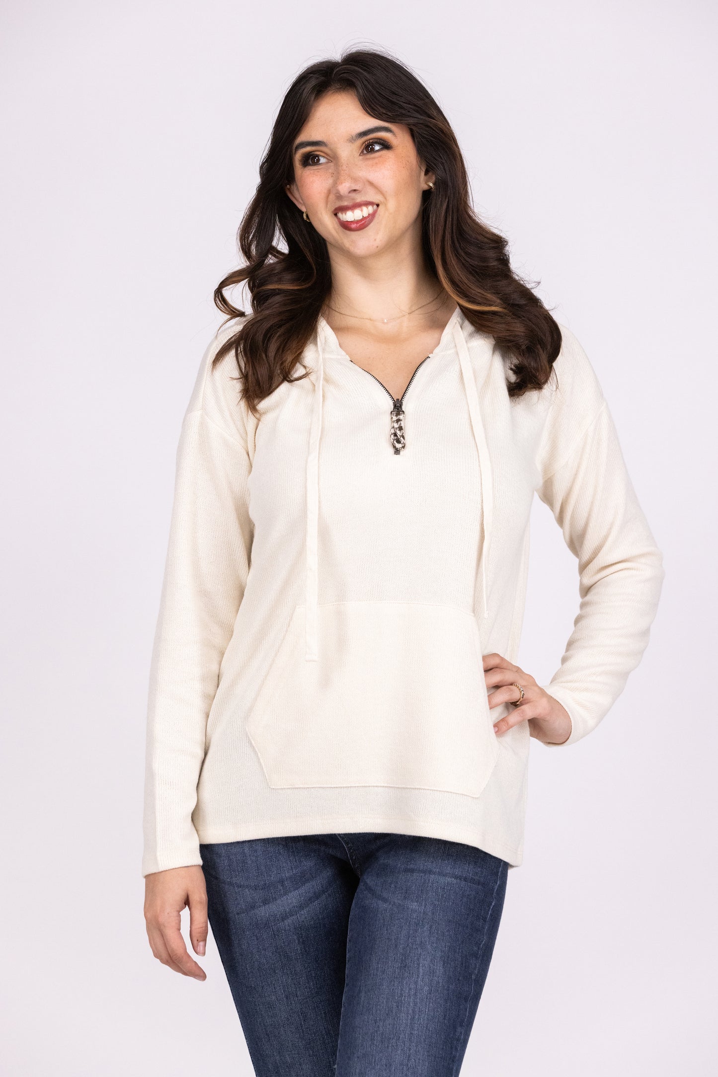 Pretty Preppy Quarter Zip Hoodie