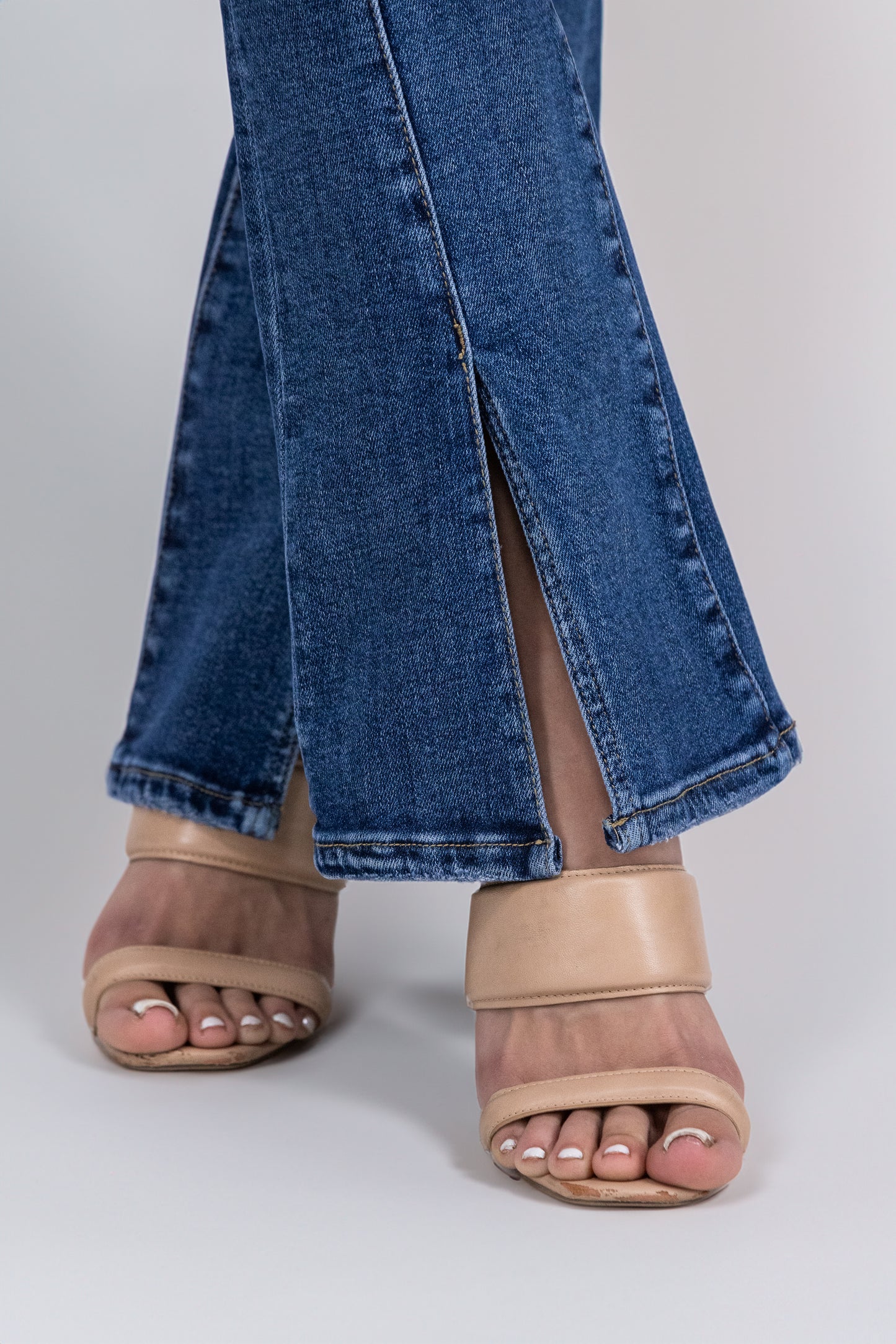 Lit from Lovervet: High-Rise Front Slit Flare Denim