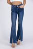 Lit from Lovervet: High-Rise Front Slit Flare Denim