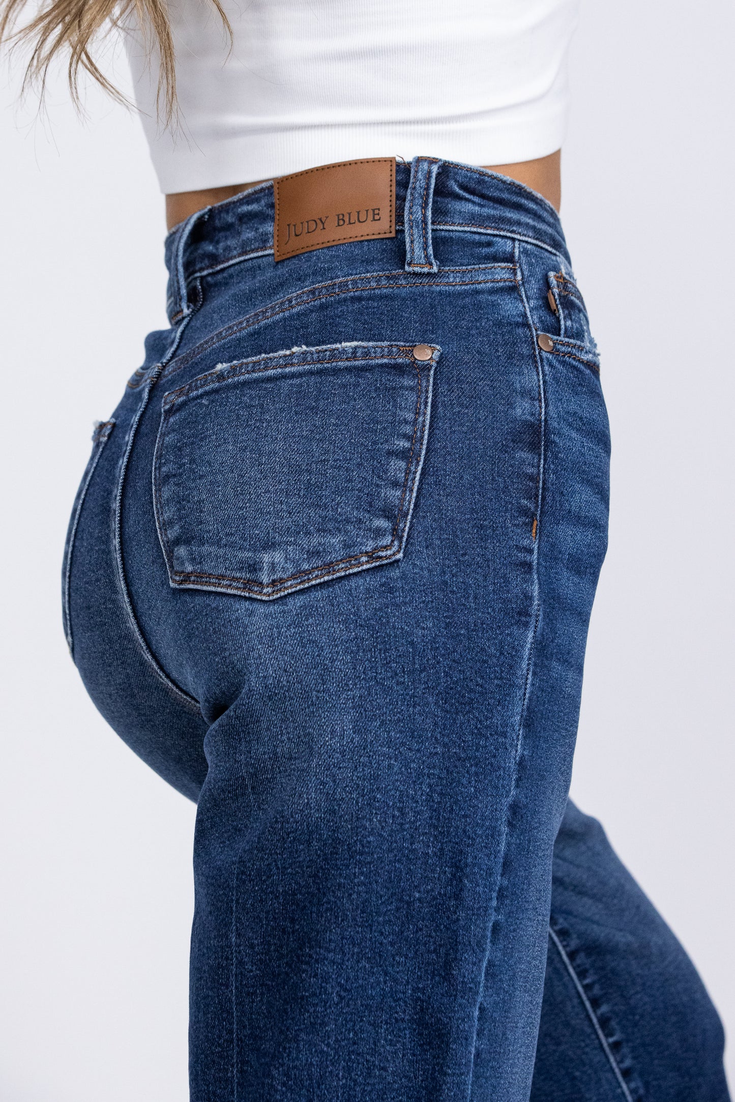 All About The Now From Judy Blue: High-Rise Button Fly Crop Wide Leg Denim