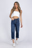 All About The Now From Judy Blue: High-Rise Button Fly Crop Wide Leg Denim