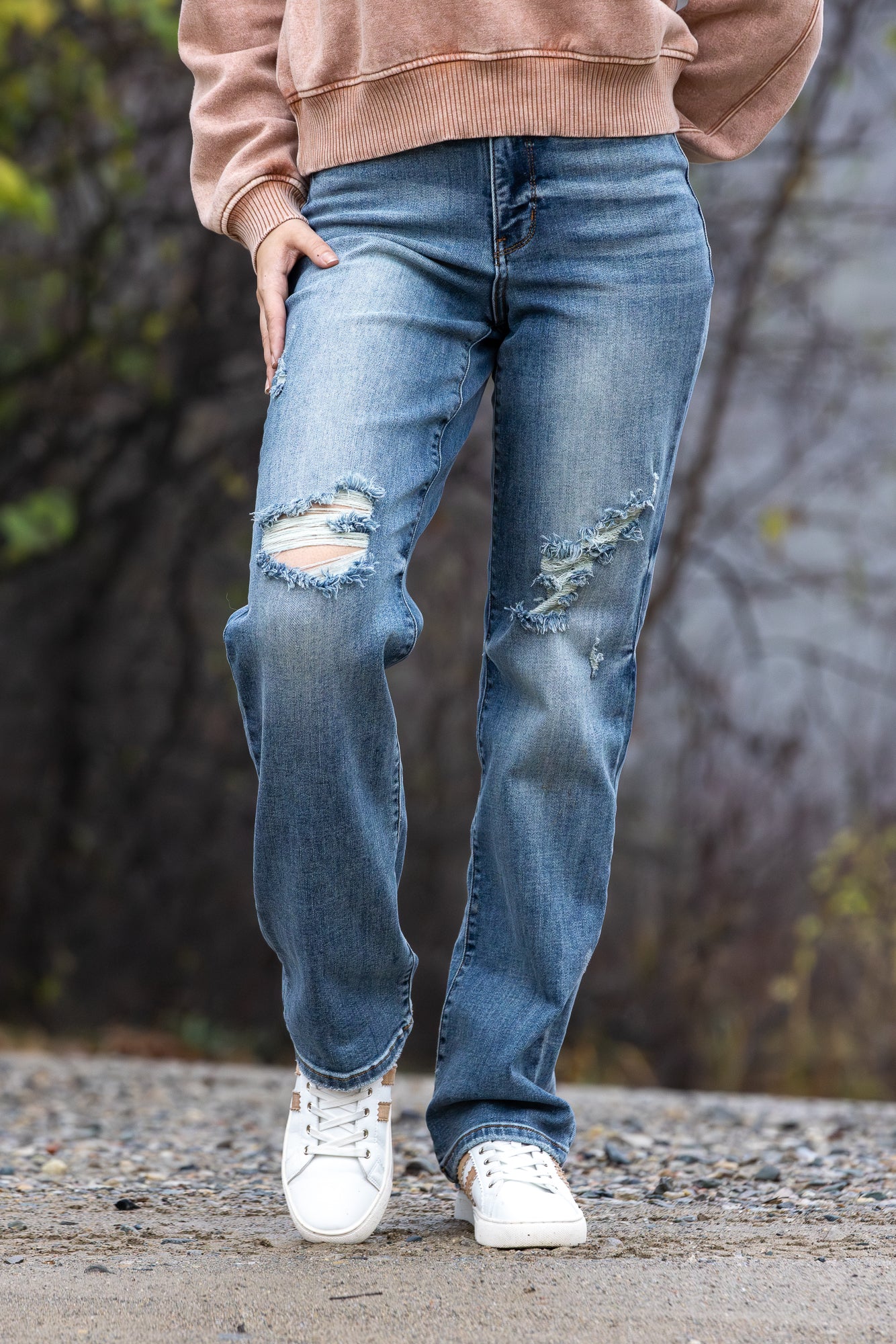 The Maggie from Judy Blue: High-Rise Dad Straight Leg Denim