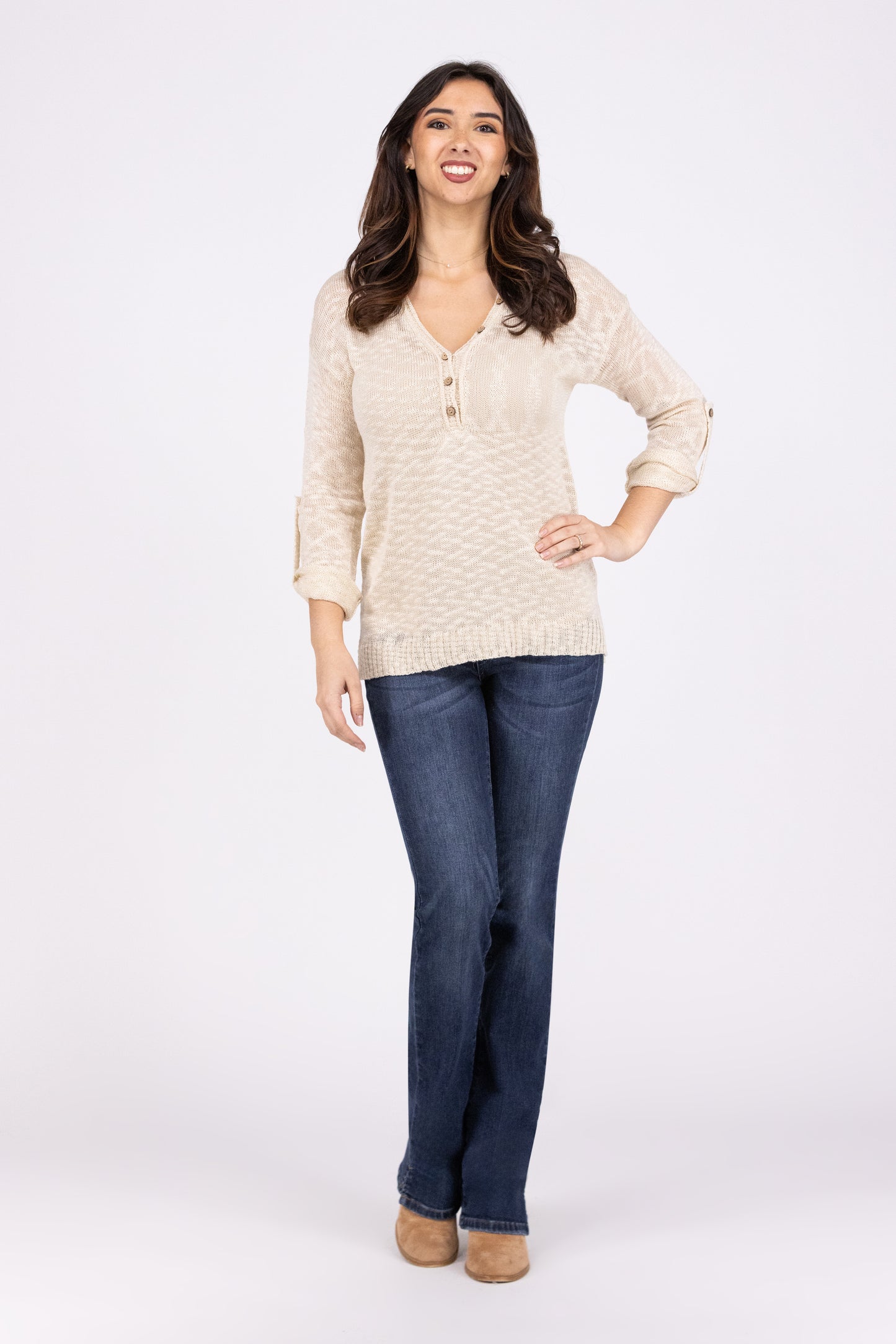 A Wardrobe Staple Henley Sweater