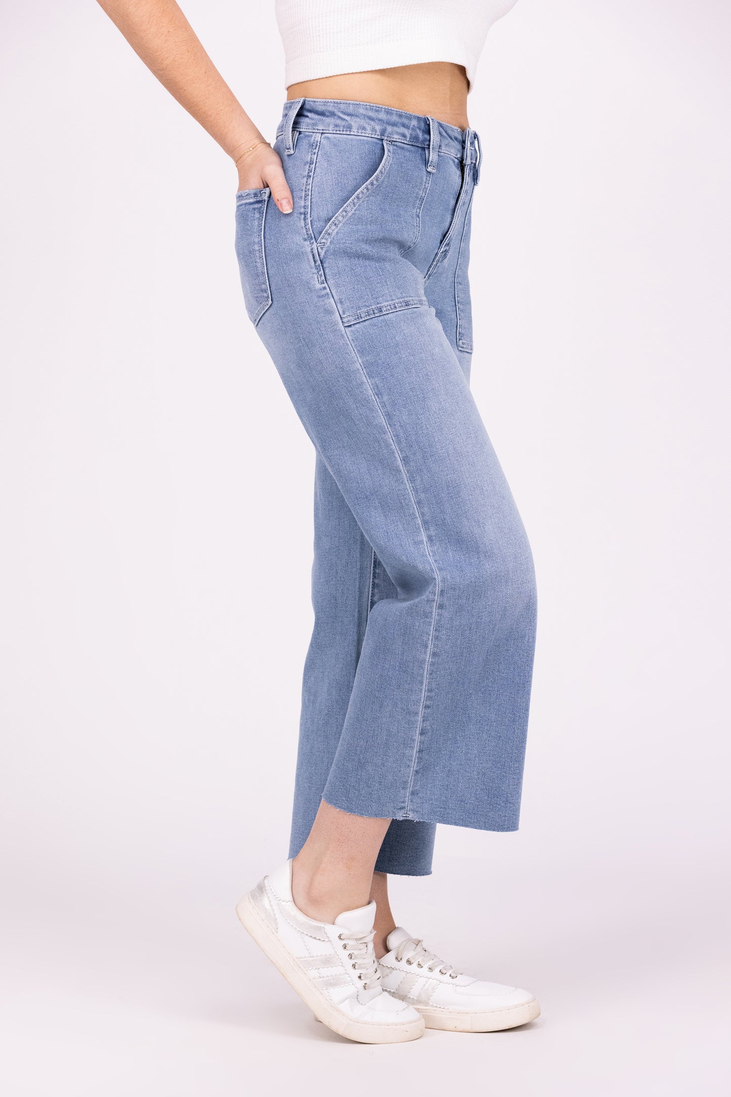 Yesterday Once More From Lovervet: High-Rise Utility Wide Leg Denim