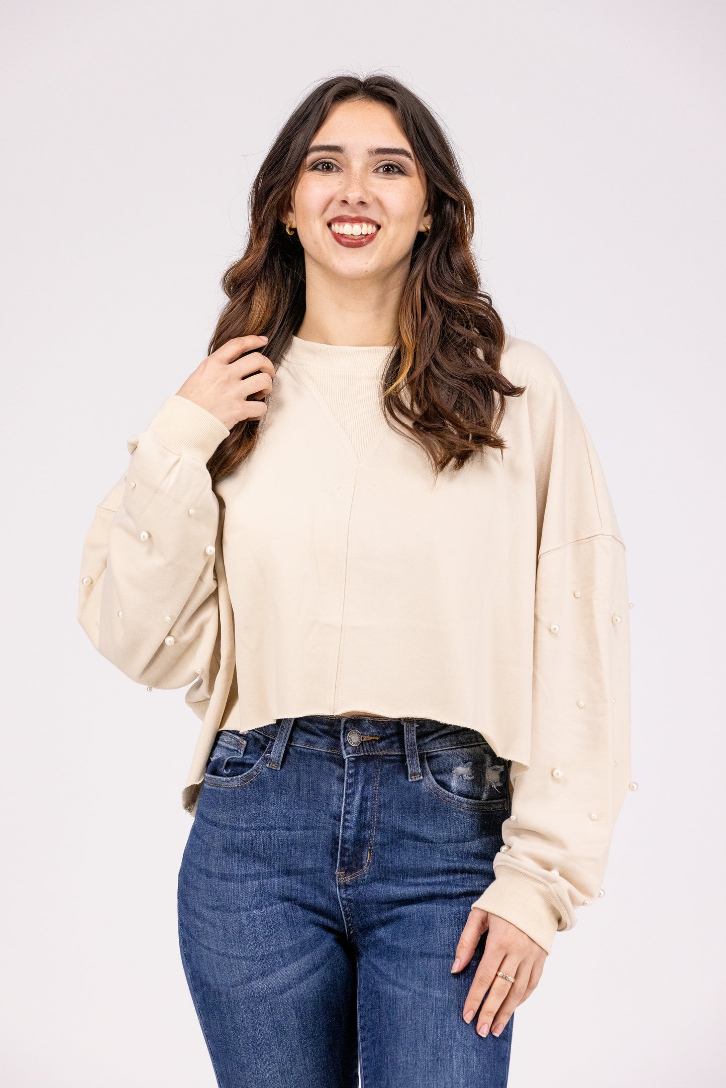 Pearl of Wisdom Cropped Sweatshirt