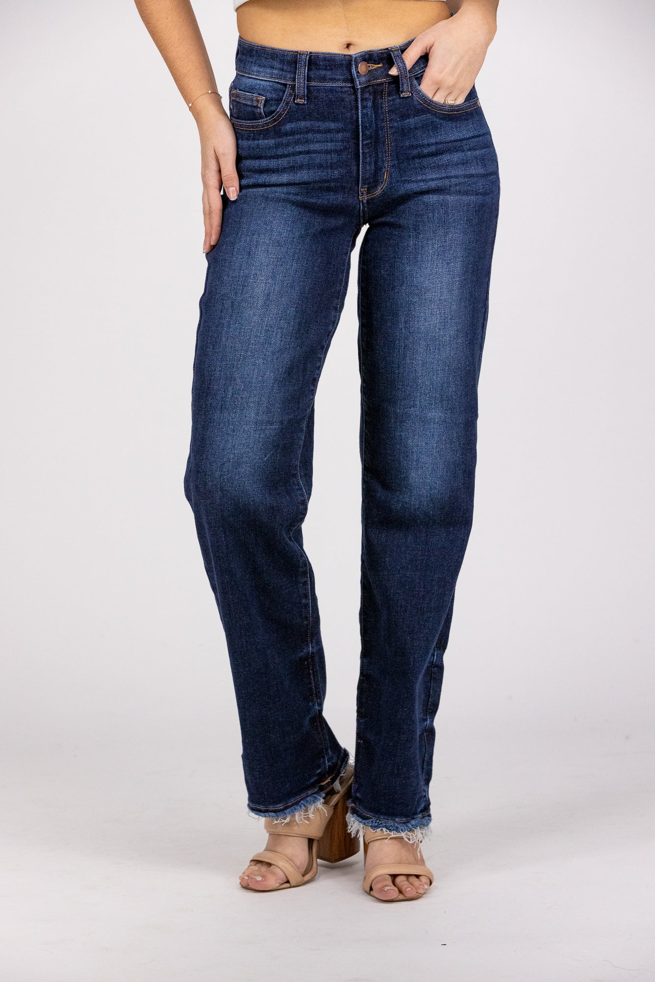 Love In The Moment from Judy Blue: Mid-Rise Straight Leg Denim