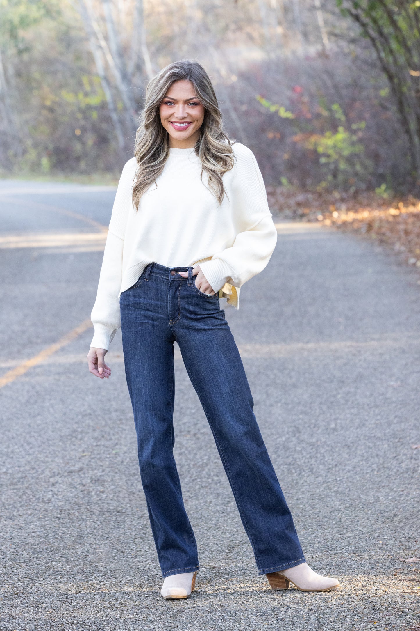 The Nadine from Judy Blue: High-Rise Straight Leg Denim