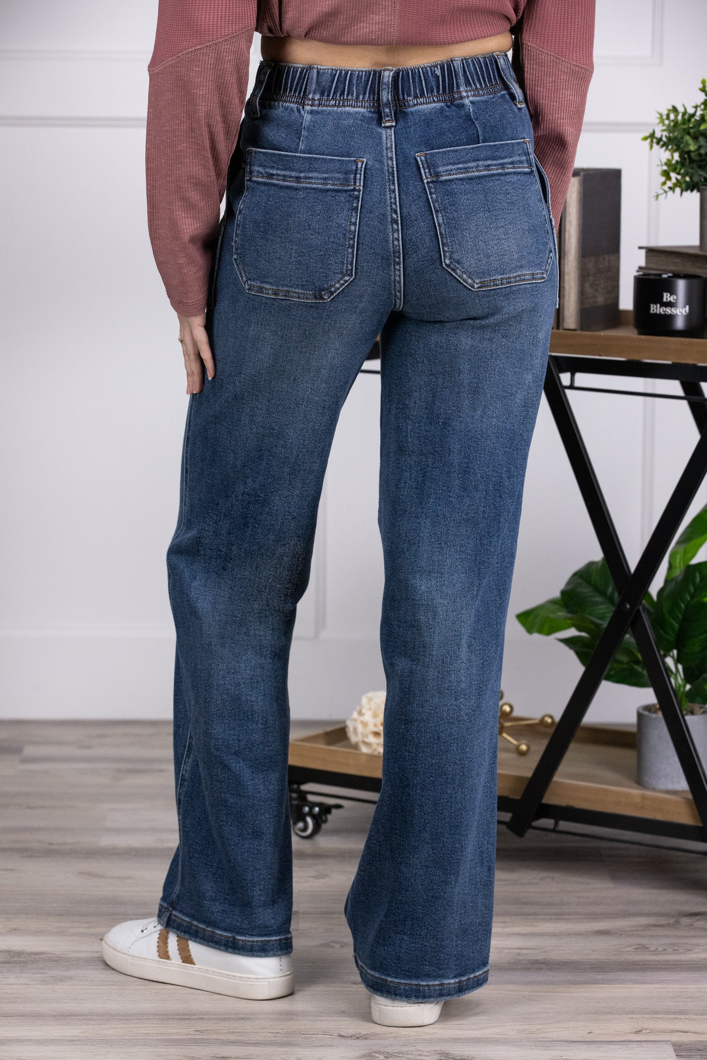 The Larkin from Judy Blue: High-Rise Drawstring Wide Leg Denim