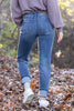 The Jasmine from Judy Blue: Mid-Rise Vintage Wash Boyfriend w/Cuff Denim