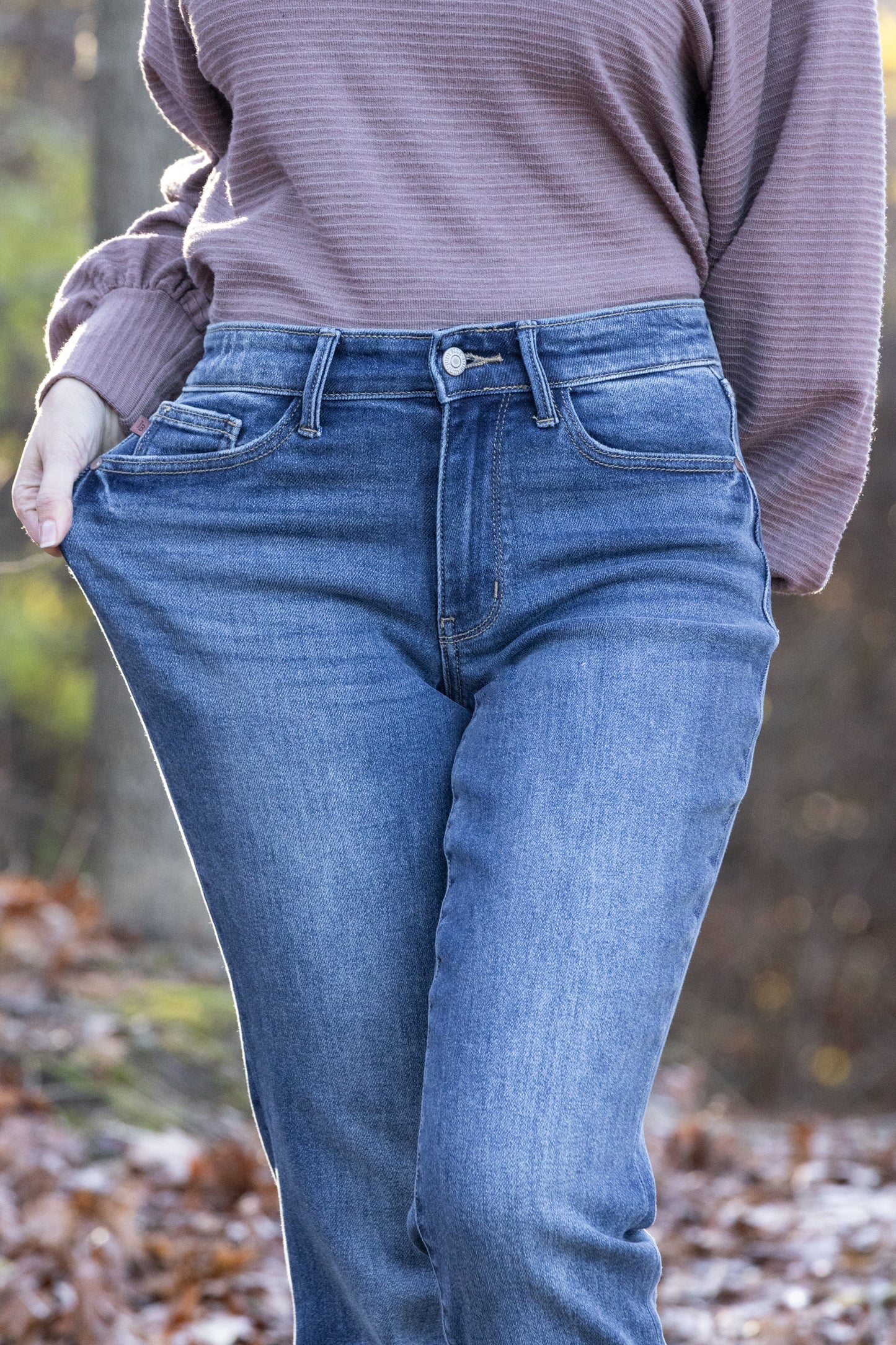 The Jasmine from Judy Blue: Mid-Rise Vintage Wash Boyfriend w/Cuff Denim