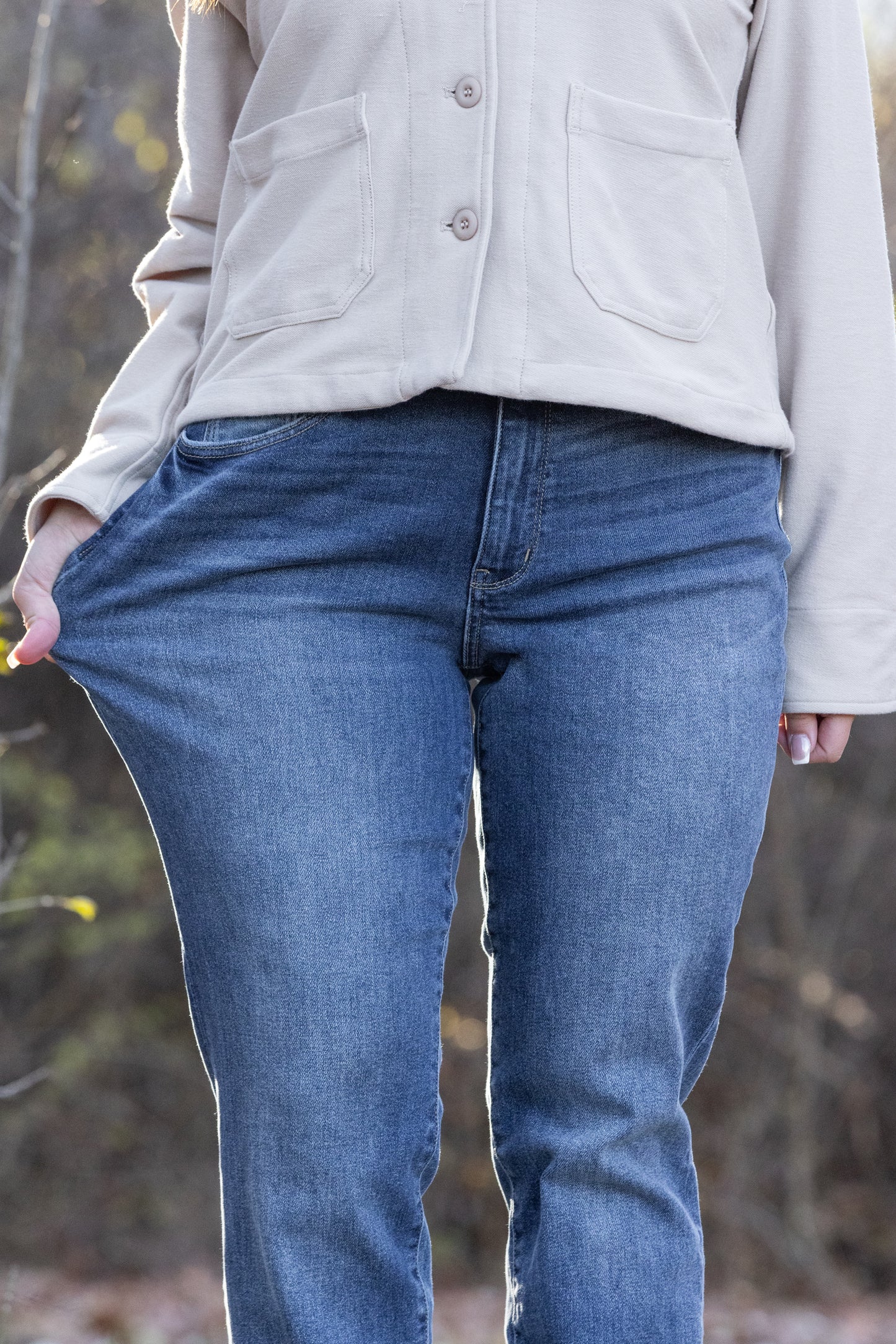 The Jasmine from Judy Blue: Mid-Rise Vintage Wash Boyfriend w/Cuff Denim