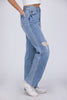 Make The Most Of Tonight from Judy Blue: High-Rise Rigid Magic 90's Straight Leg Denim