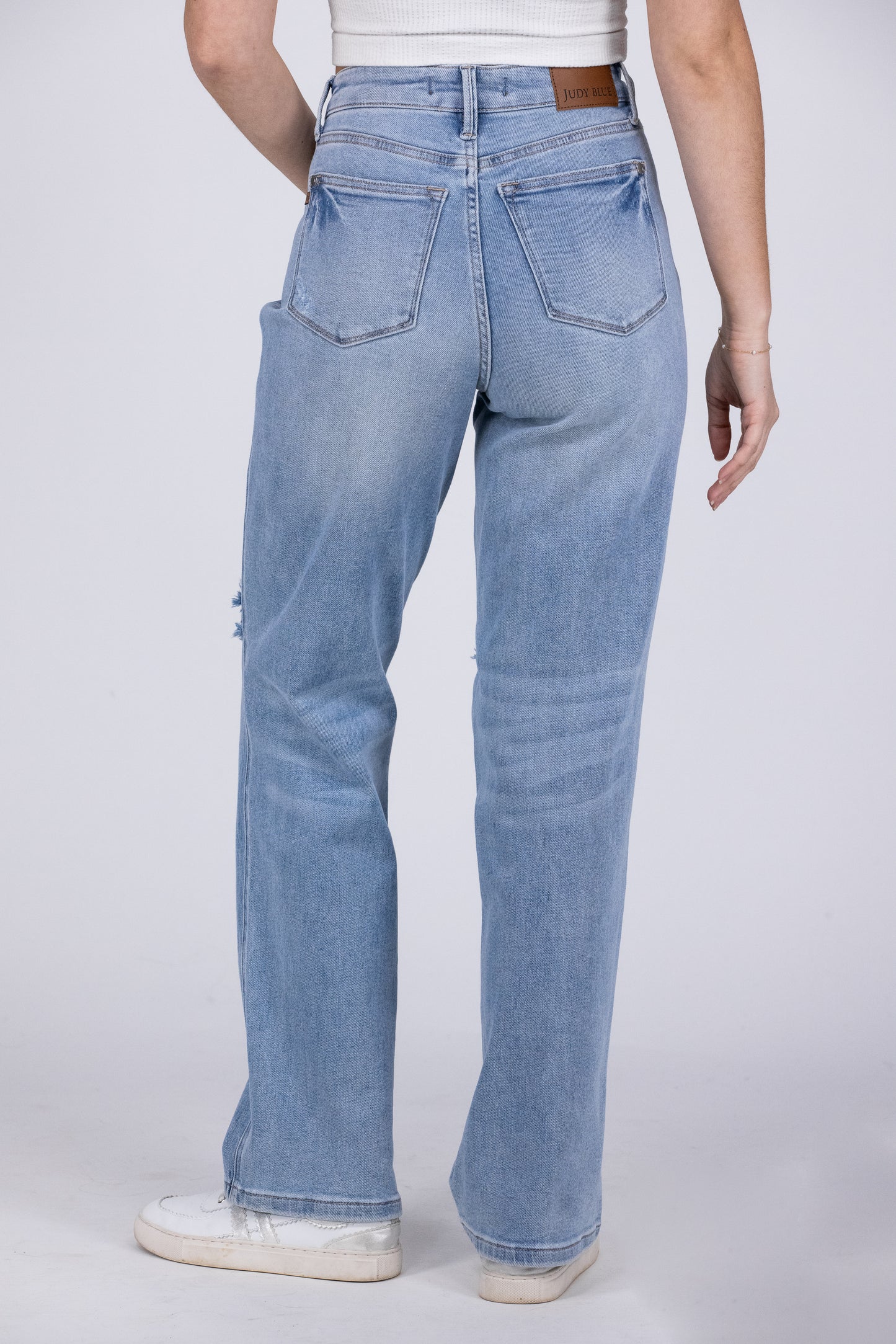 Make The Most Of Tonight from Judy Blue: High-Rise Rigid Magic 90's Straight Leg Denim