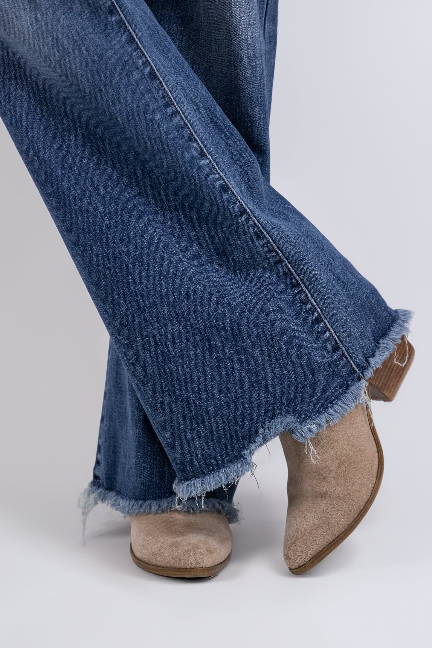 Raise A Glass from Judy Blue: Mid-Rise Button Fly Flare Denim