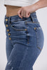 Raise A Glass from Judy Blue: Mid-Rise Button Fly Flare Denim