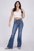 Raise A Glass from Judy Blue: Mid-Rise Button Fly Flare Denim