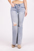 Beauty In Everything From Risen: Mid-Rise Button Fly Flare Denim