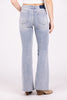 Beauty In Everything From Risen: Mid-Rise Button Fly Flare Denim