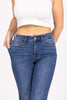 The Paula from Judy Blue: Mid-Rise Thermal Bootcut Denim