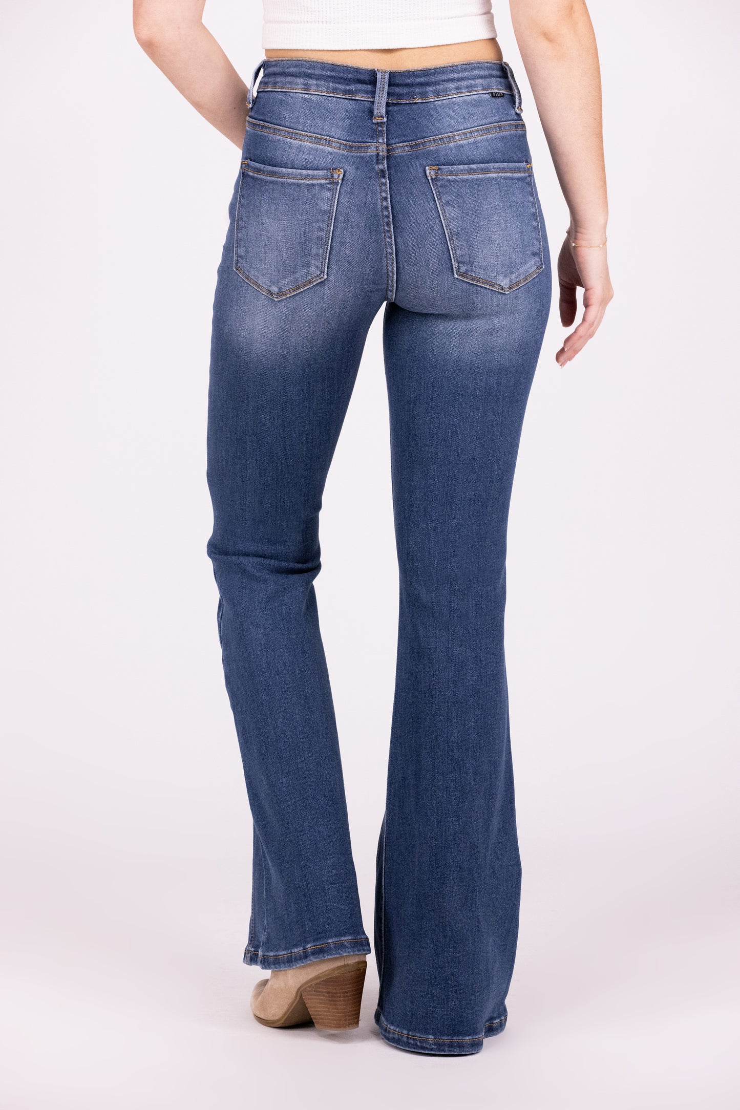 Wide Open Spaces From Risen: High-Rise Flare Denim