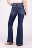 Hold My Halo From Risen: High-Rise Tummy Control Button Fly Flare Denim