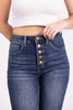 Hold My Halo From Risen: High-Rise Tummy Control Button Fly Flare Denim