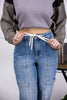 The Harlee from Judy Blue: High-Rise Cuffed Cargo Denim Jogger