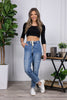 The Harlee from Judy Blue: High-Rise Cuffed Cargo Denim Jogger