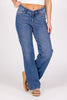 The Violet from Judy Blue: High-Rise V-Front Straight Fit Denim