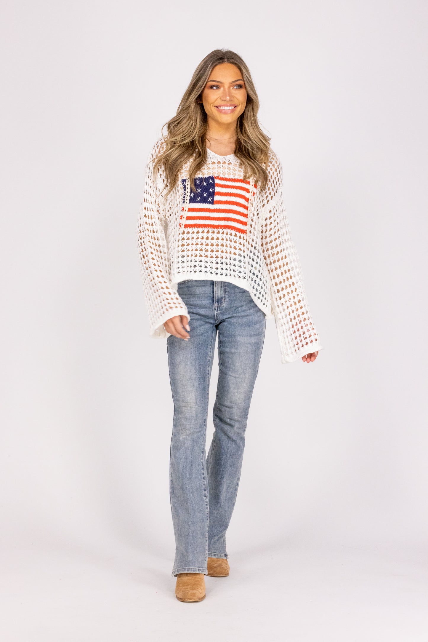 Red White And Stripes Long Sleeve Top