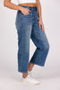 The Cyrus from Judy Blue: High Waisted Cropped Wide Denim w/Utility Pockets