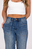 The Cyrus from Judy Blue: High Waisted Cropped Wide Denim w/Utility Pockets