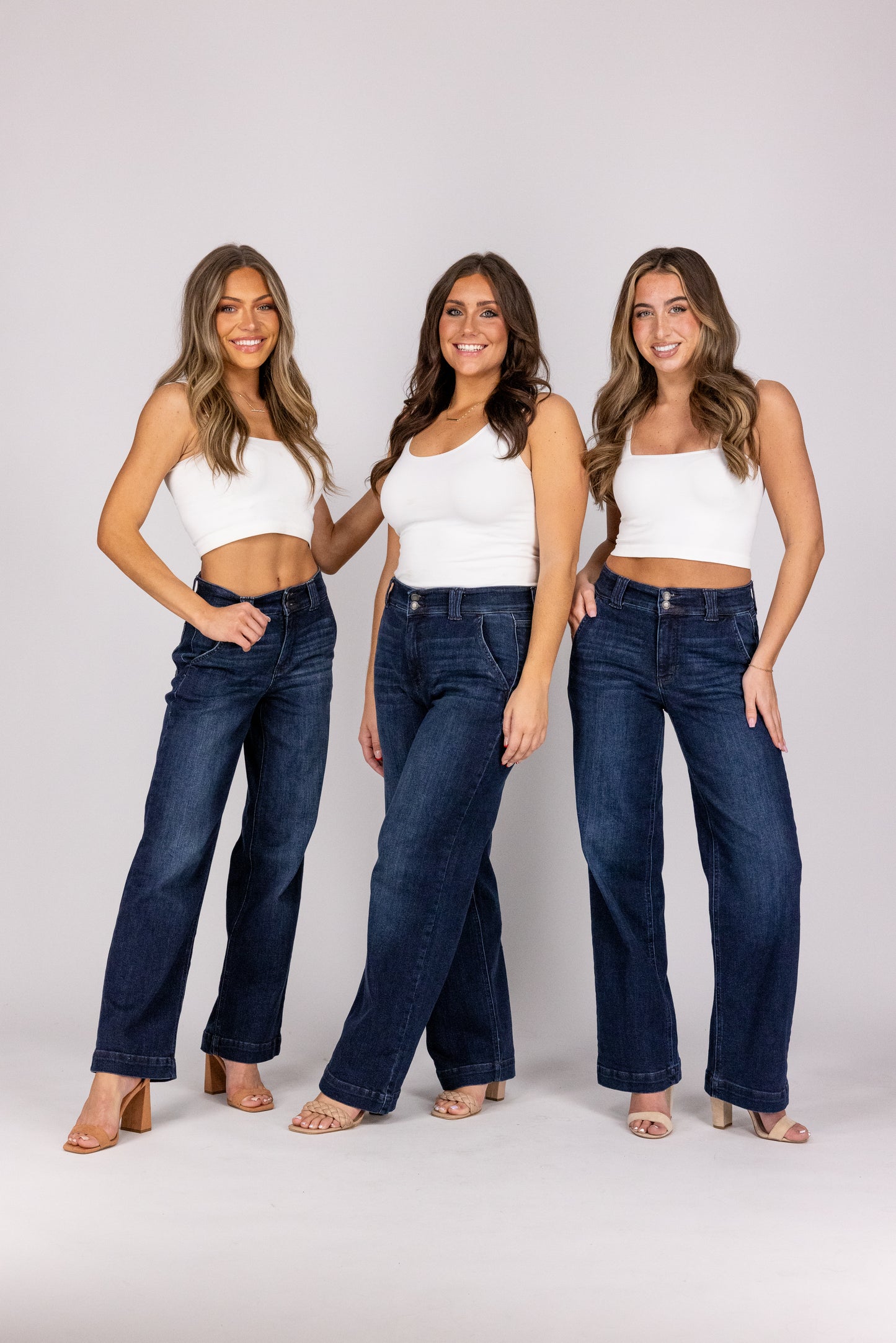 The Elena from Judy Blue: High Waisted Wide Leg Denim