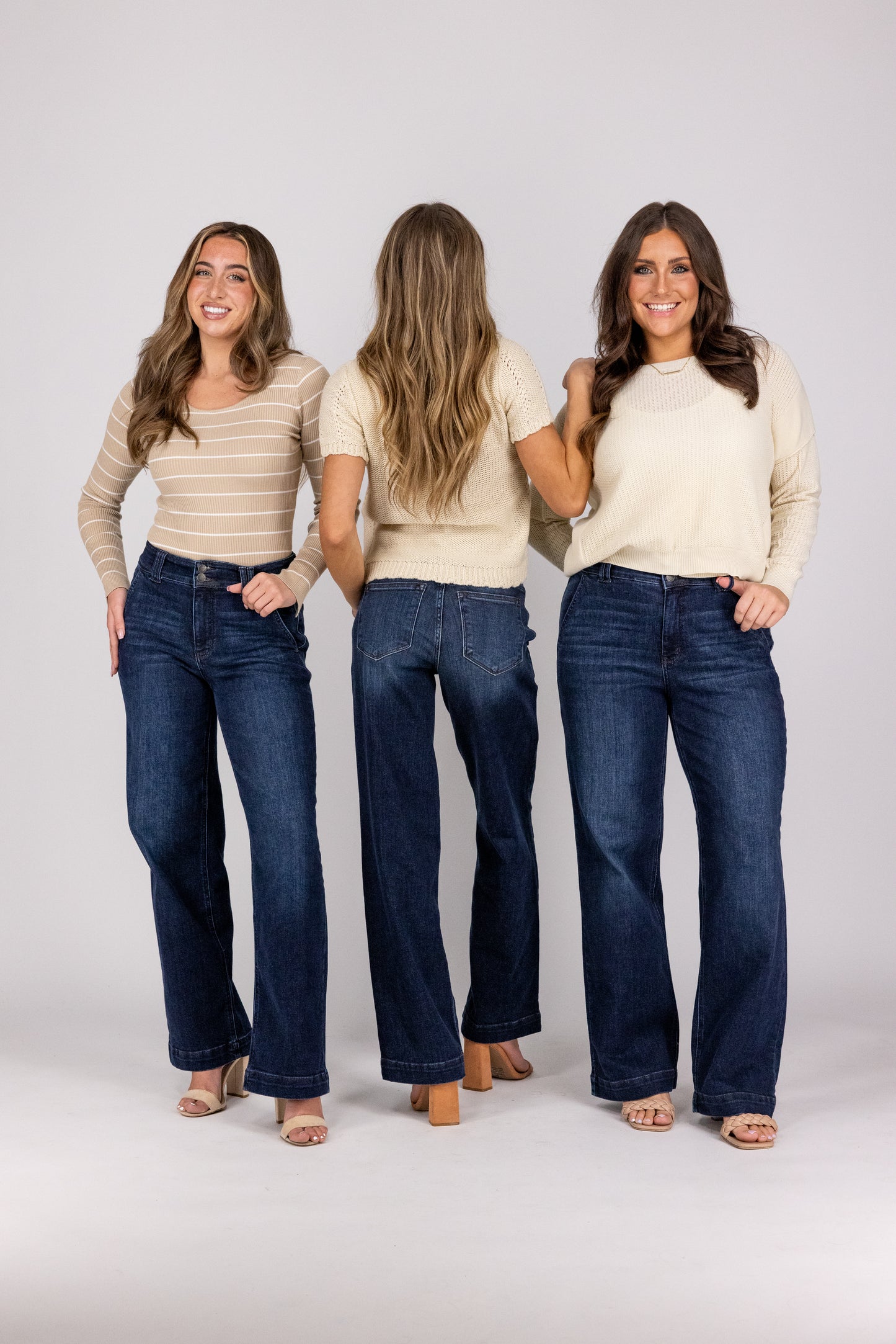 The Elena from Judy Blue: High Waisted Wide Leg Denim