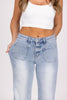 Drive Around Town From Lovervet: High-Rise 90's Vintage Trouser Hem Flare Denim