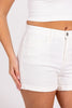 Sit Beside Me From Vervet Blue: High-Rise Double Cuff White Denim Shorts