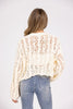 POL Toasted Marshmallow Women's Button Up Open Knit Crop Sweater