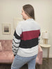 Lovely Embrace Women's Relaxed Color Block Crew Neck Sweater * Final Sale* *Final Sale* *FINAL SALE*