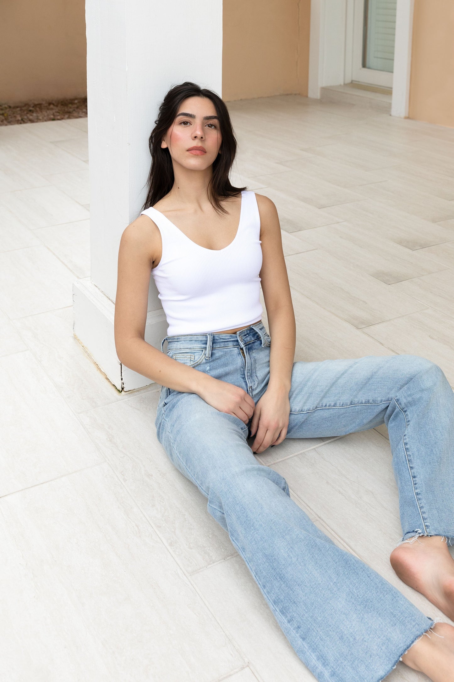 The Taylor from Judy Blue: High-Rise V Front Waistband Straight Leg Denim