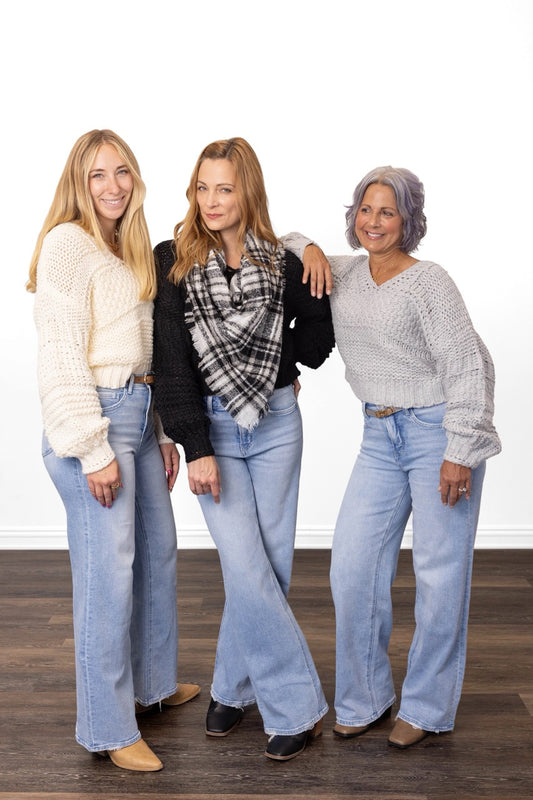 The Felicity from Lovervet: *Three Lengths* High-Rise Tummy Control Wide Leg Denim