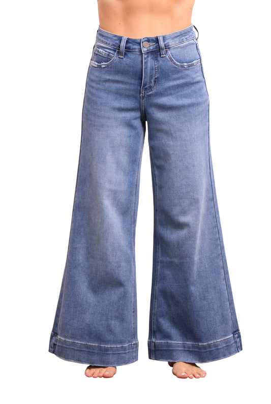 Blue jeans on a white background