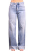 The Tarin by Ava Lane Mid-Rise Tummy Control Cuffed Wide Leg Jeans in Three Lengths