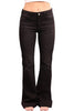 Black flared jeans on a white background