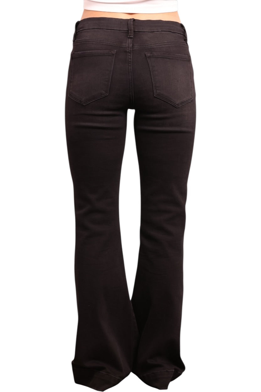 パンツ Coating flare denim black Coated Flare Denim