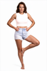 The Lennie by Ava Lane High-Rise Tummy Control Distressed Denim Shorts Two Lengths