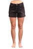 Mid-Rise Black Denim Shorts