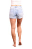 Mid-Rise Stretch Denim Shorts