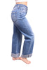 Super High-Rise Wide Leg Cuff Denim