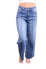 High-Rise Tummy Control Wide Hem Wide Leg Jeans